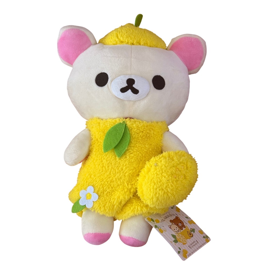 NWT Korilakkuma Rilakkuma Lemon Series Plush White Bear Yellow‎